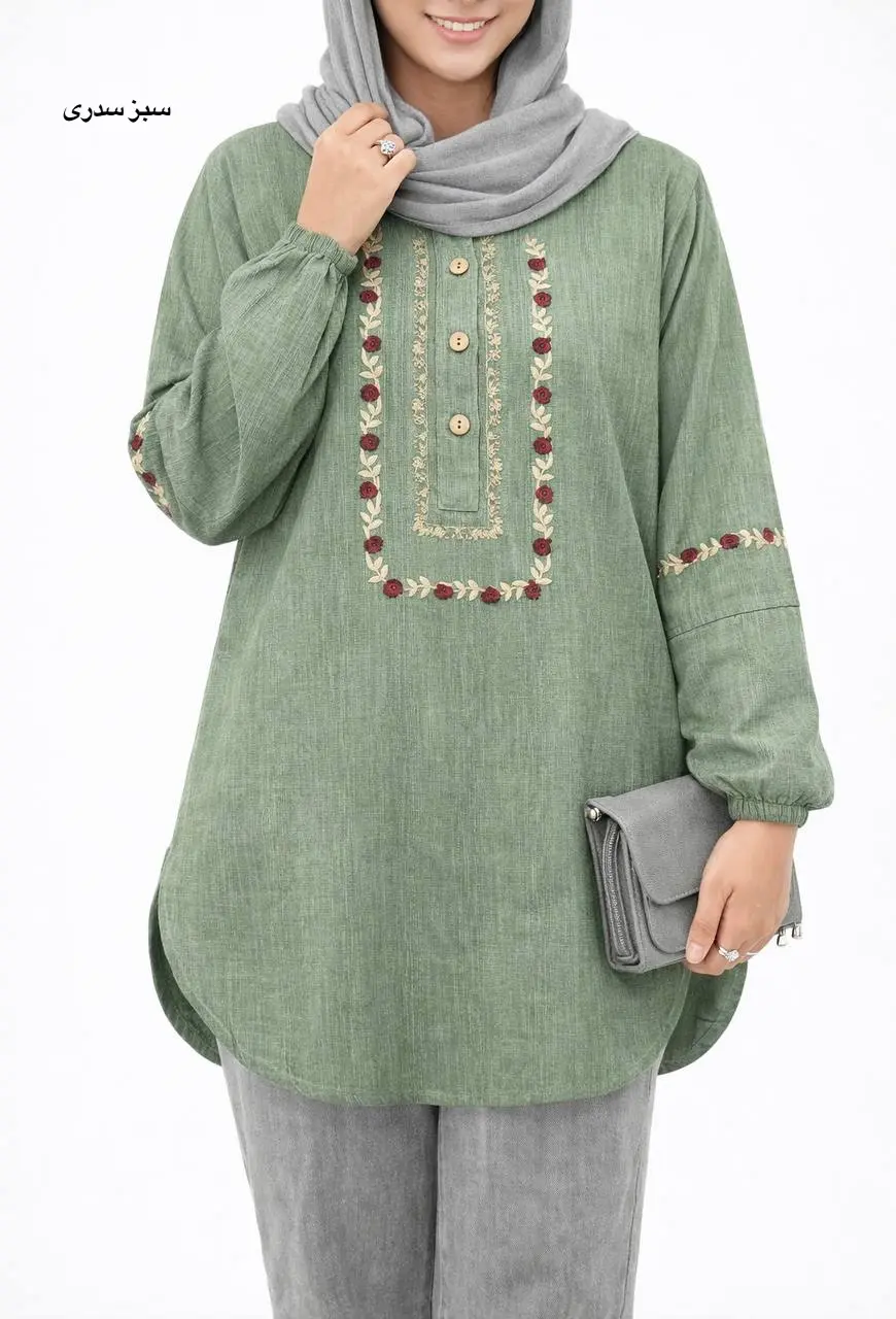 مانتو گلدوزی آیسو گندم